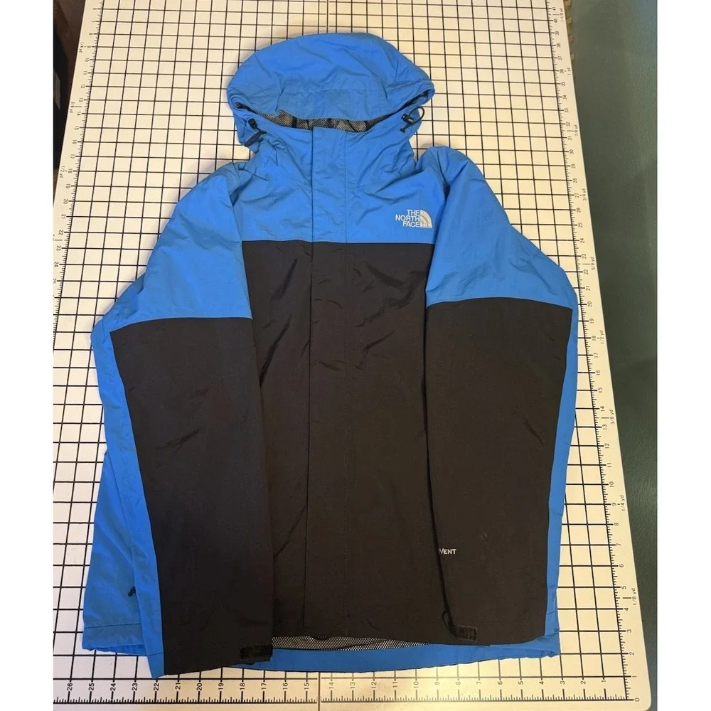 The North Face HyVent Colorblock Hooded Full Zip Rain Jacket Men's M